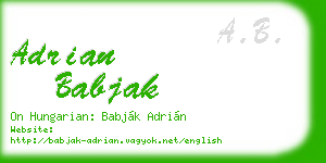 adrian babjak business card